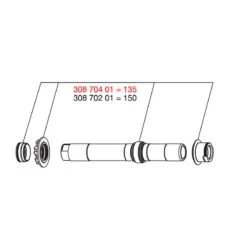 Mavic Rear Wheel Axle ITS4 135mm IS/CL 2012 - 30870401
