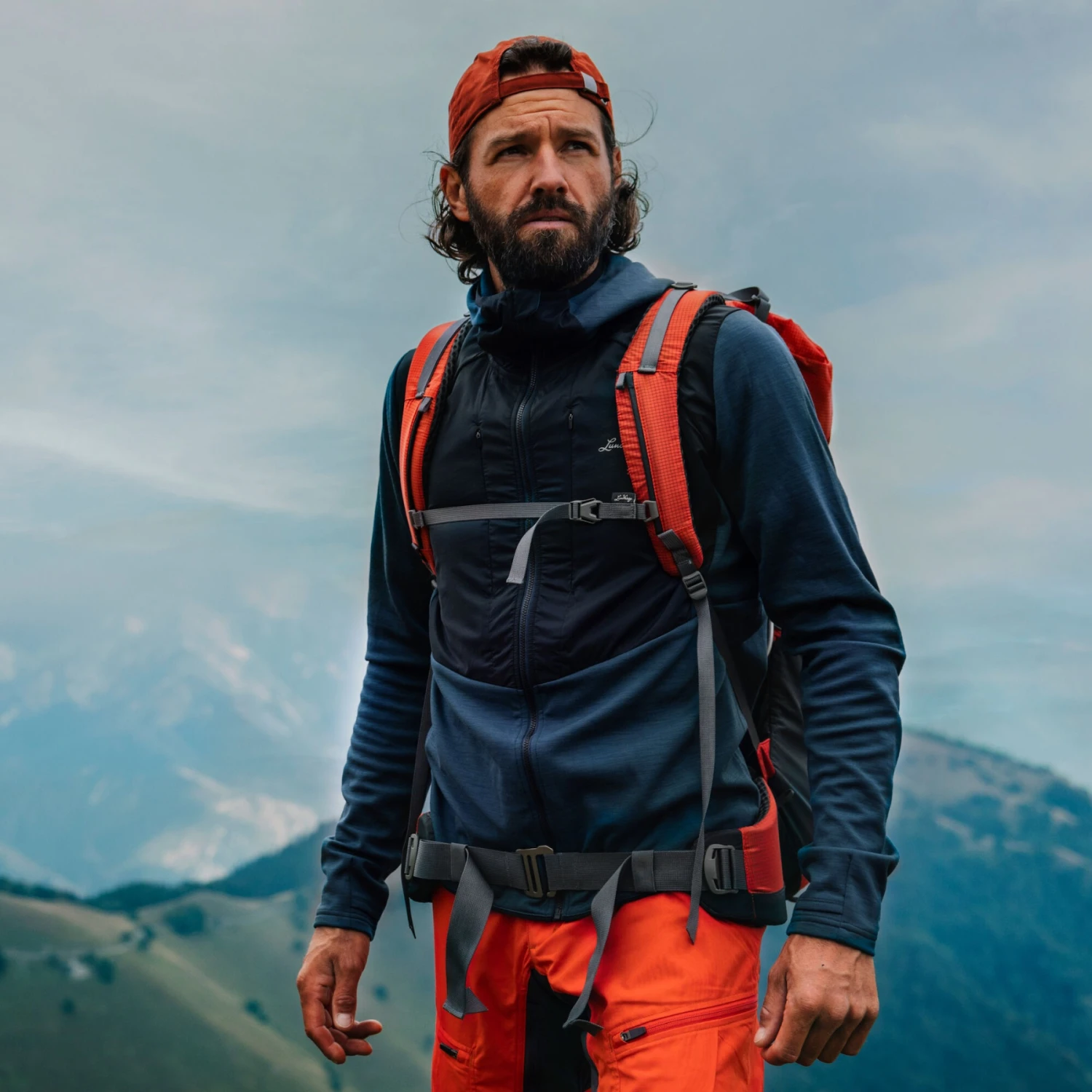 Lundhags Padje Merino Block Hoodie Jacket - Light Navy 480 2 Lundhags Padje Merino Block Hoodie Jacket - Light Navy 480 - Image 2